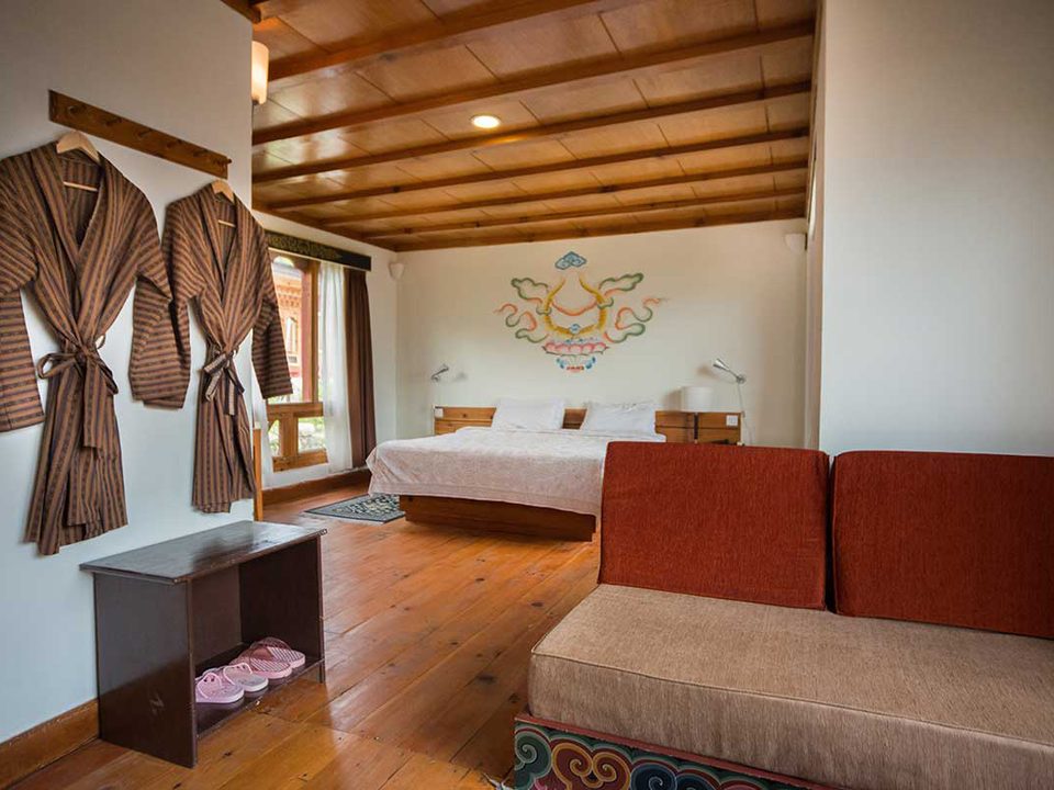Guest room at Metta Resort & Spa in Paro